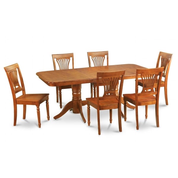 East West Furniture 5 Piece Dining Room Set For 4 Dining Table With A Leaf and 4 Dining Room Chairs NAPO5-SBR-W - main